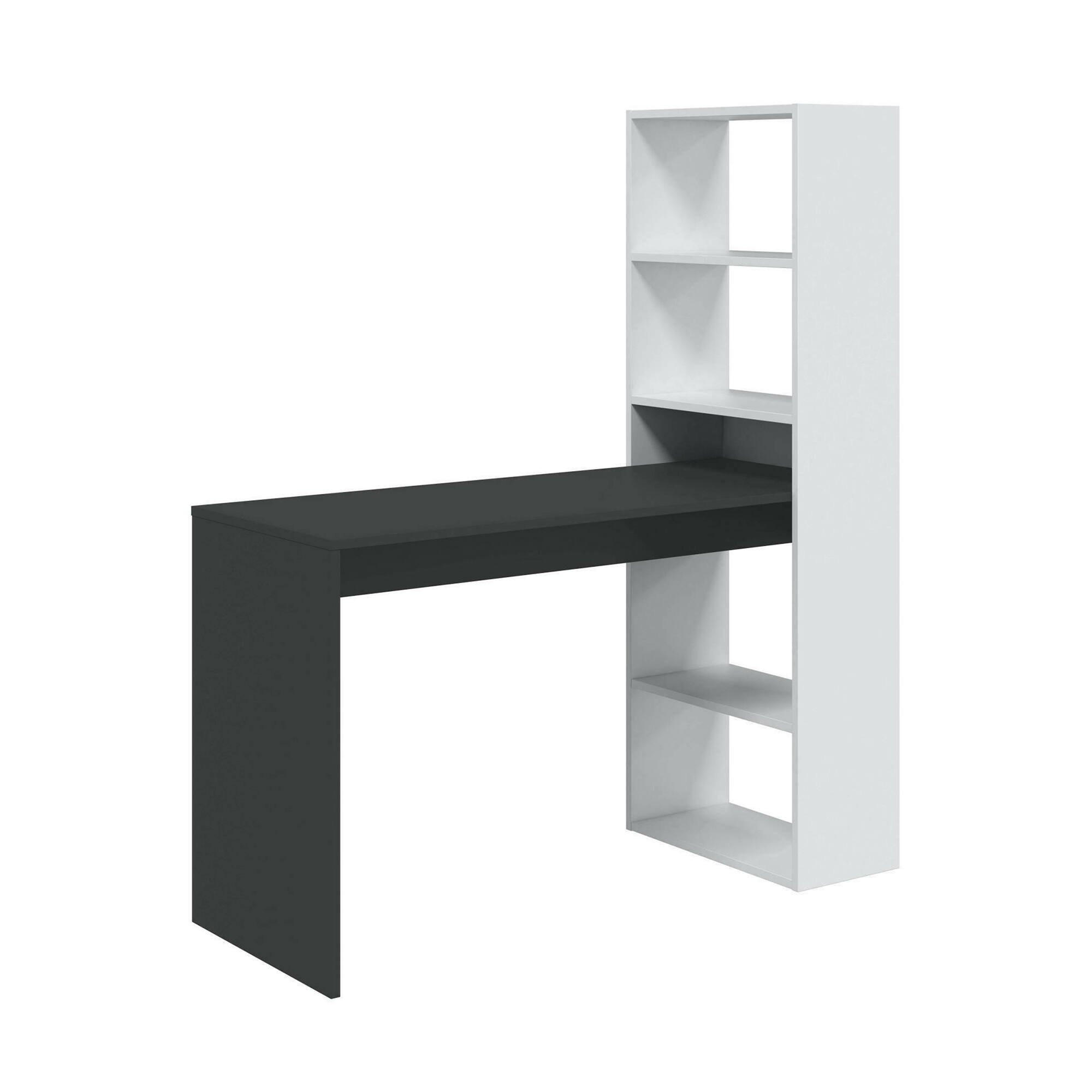 SCHREIBTISCH Weiß, Anthrazit 53/120/144 cm - Anthrazit/Weiß, Holzwerkstoff (53/120/144cm) - DMORA