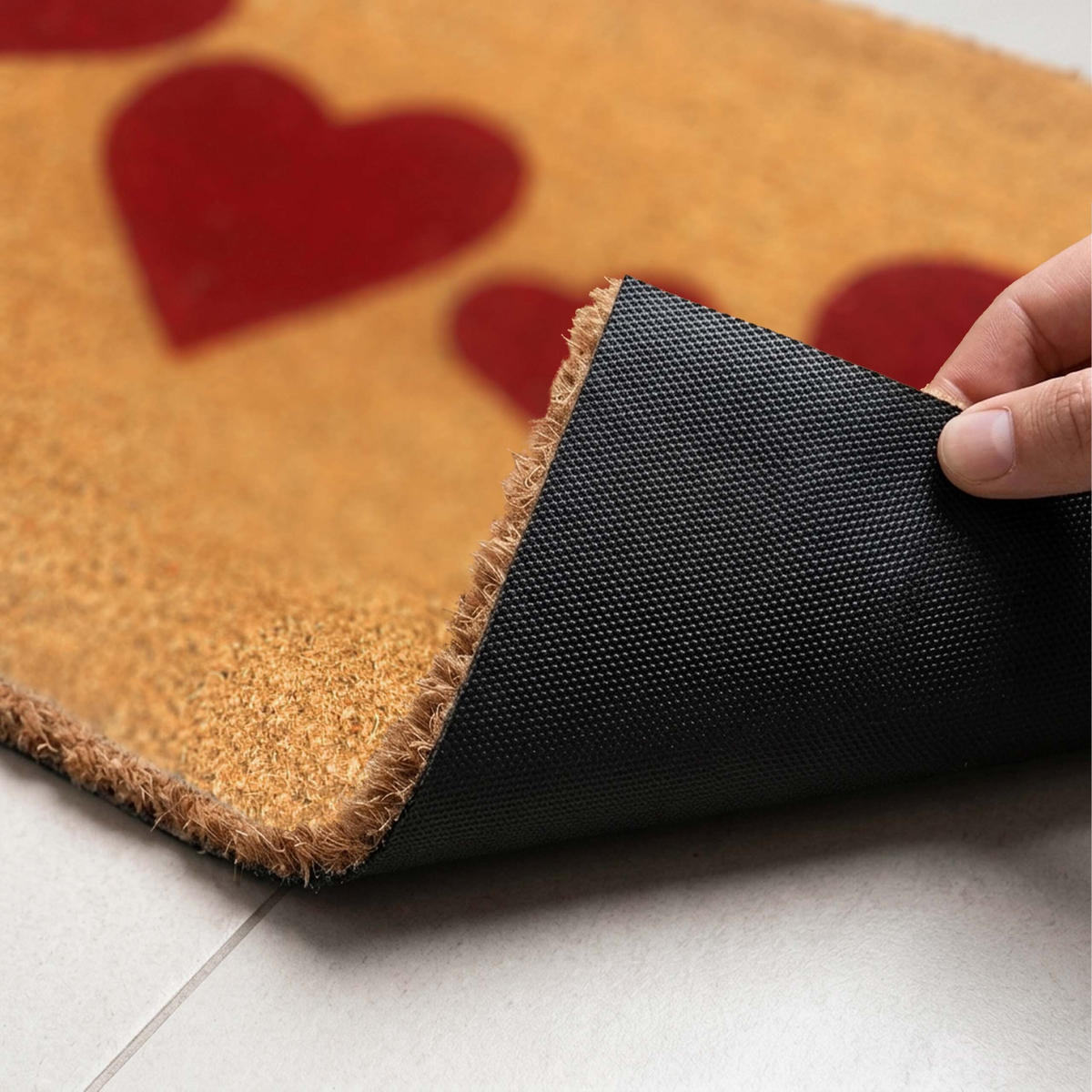 ROHOŽ - svetlohnedá, textil/plast (60/40cm) - Relaxdays