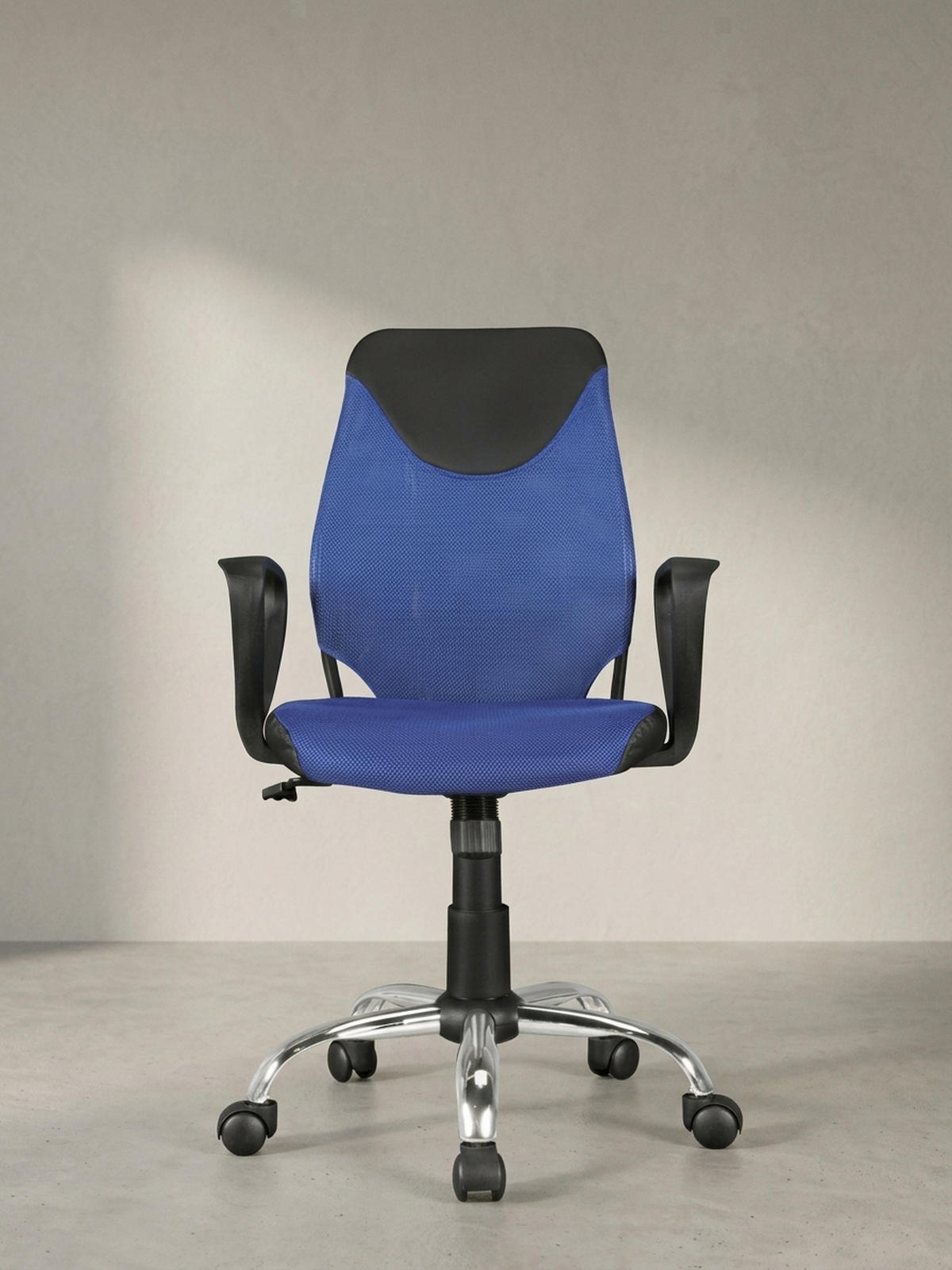 JUGENDDREHSTUHL Nylon Ergonomisch Höhenverstellbar DAVOS, Blau 60x60x101 cm - Blau/Silberfarben, Textil/Metall (60/101/60cm) - KADIMA DESIGN