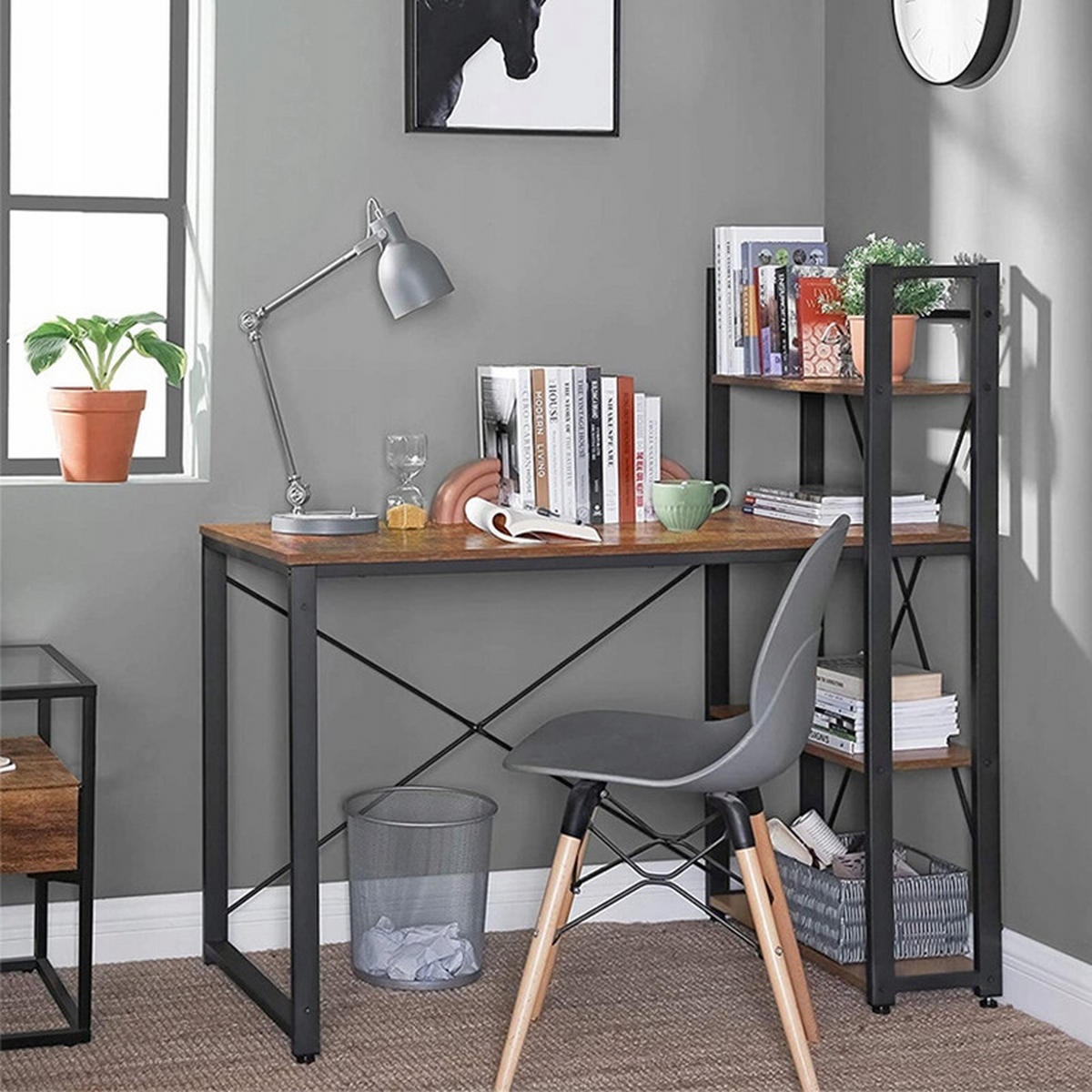 COMPUTERTISCH, schwarz 120/120/60cm - Braun, Holzwerkstoff (60/120/120cm)