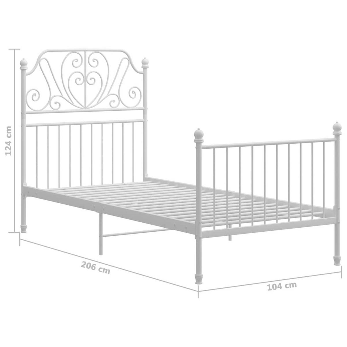 BETTGESTELL Weiß Metall 100/200 Cm - Weiß, Metall (100/200cm) - vidaXL