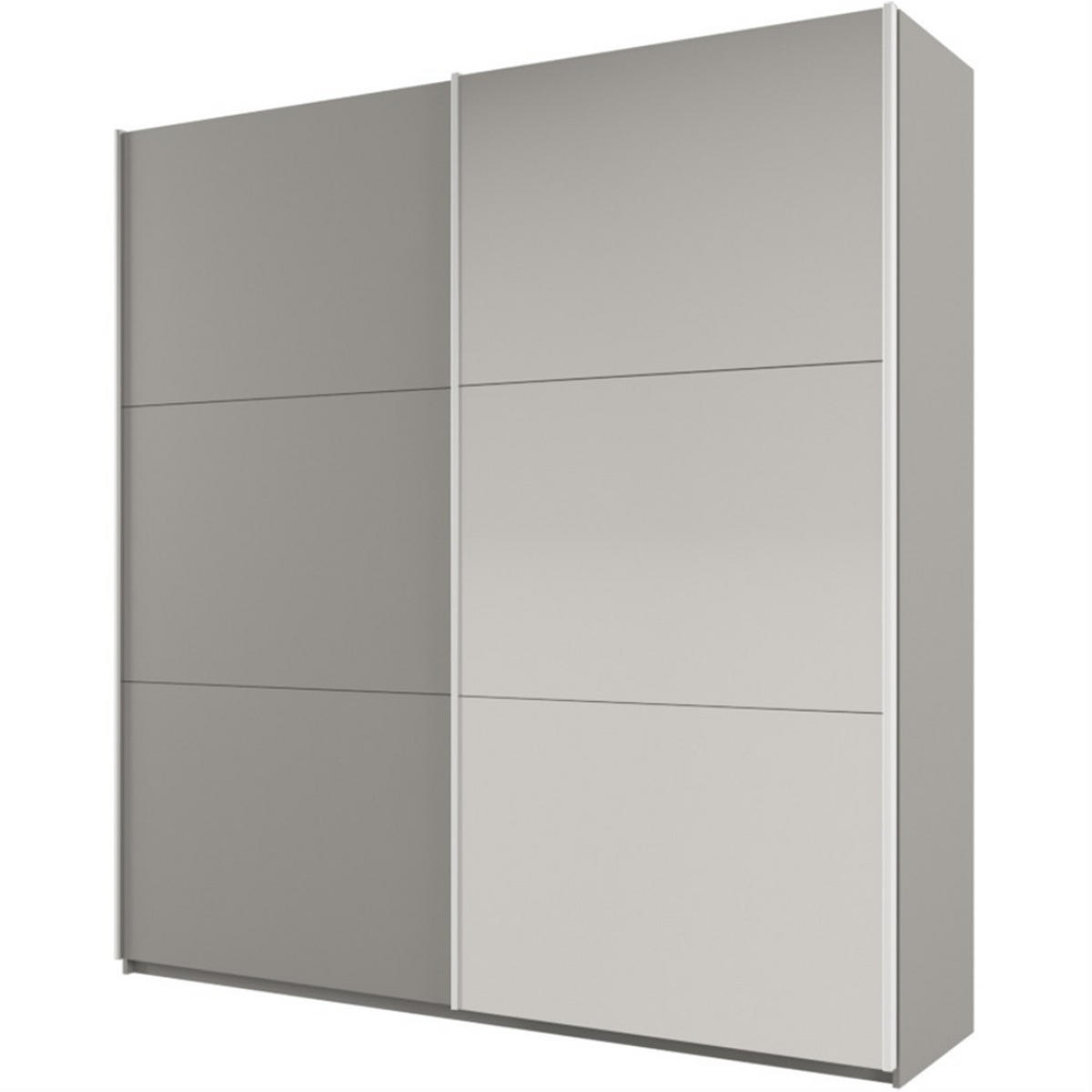 SCHWEBETÜRENSCHRANK Rossa mit 2 Türen und Spiegel, 225 cm, Platinfarben - Platinfarben, Holzwerkstoff (225/244/65cm) - Beautysofa