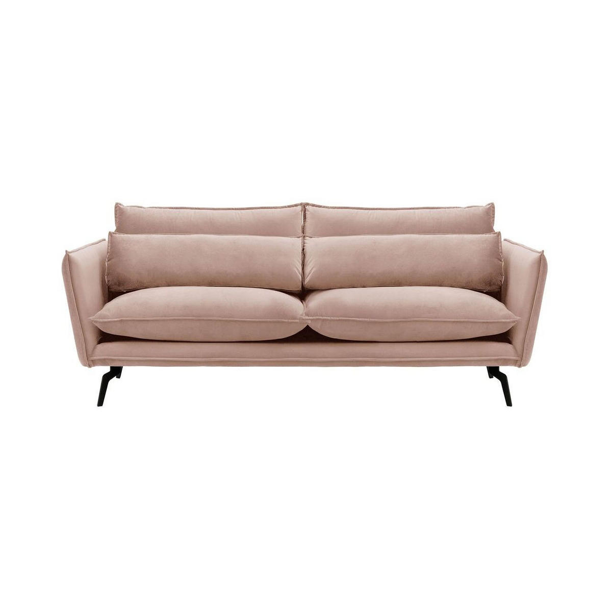 DREISITZER-SOFA Layla-Velluto 14 - Lila, Holz/Textil (237/95/98cm)