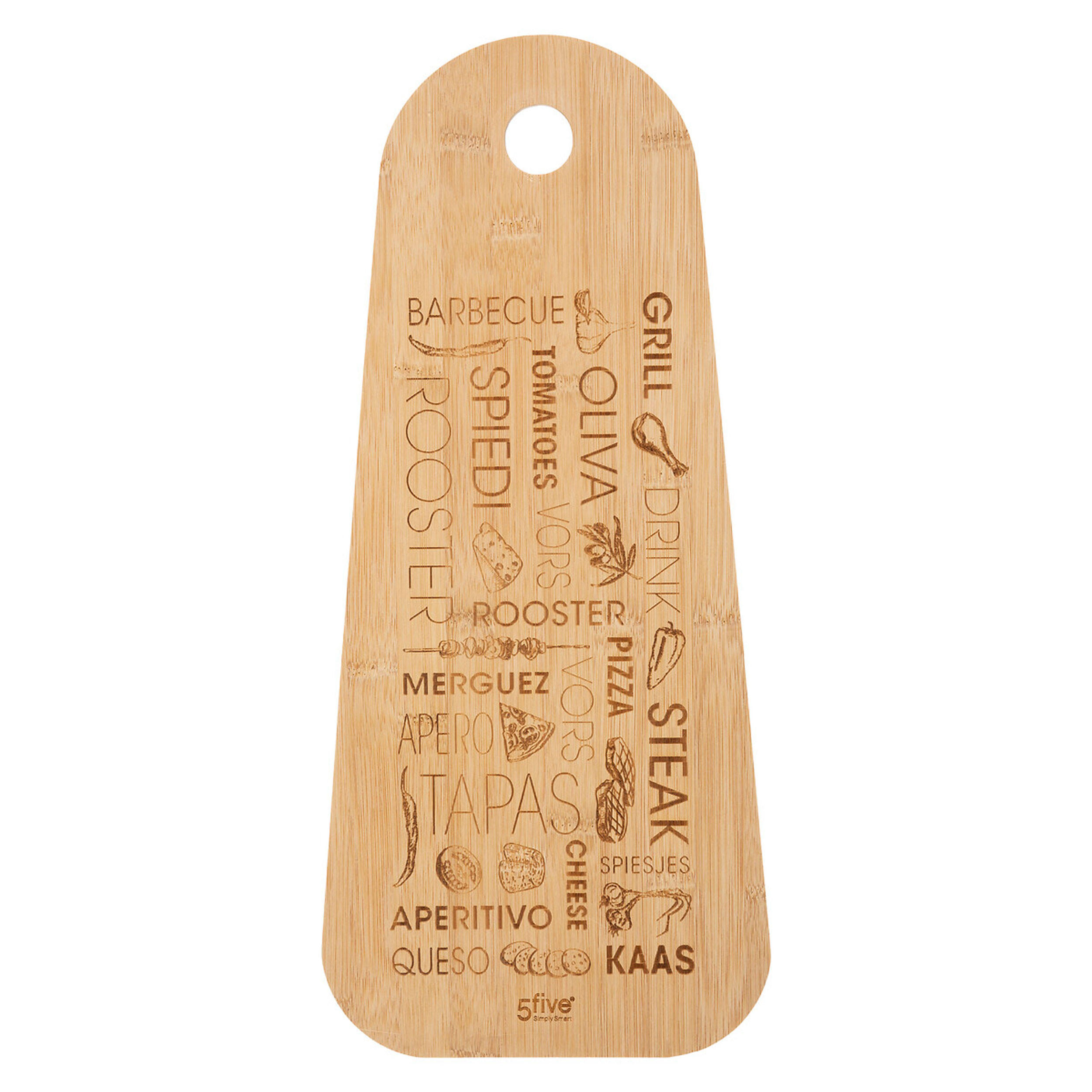 SCHNEIDEBRETT Tapas, Bambus, Braun, 45 cm - Braun, Holz (20/45cm) - 5five Simply Smart