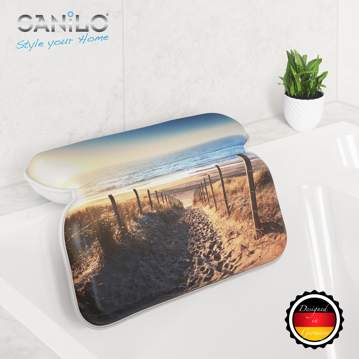 BADEWANNENKISSEN Düne - Beige, Kunststoff (39/5.5cm) - Sanilo