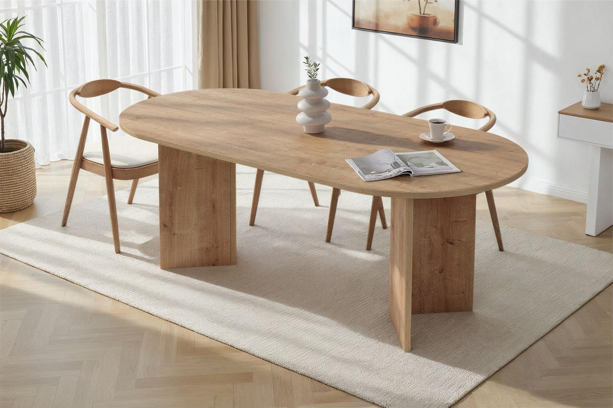 ESSTISCH Sabella Eiche - Braun, Holz (90/200/75cm) - Habitat Garten