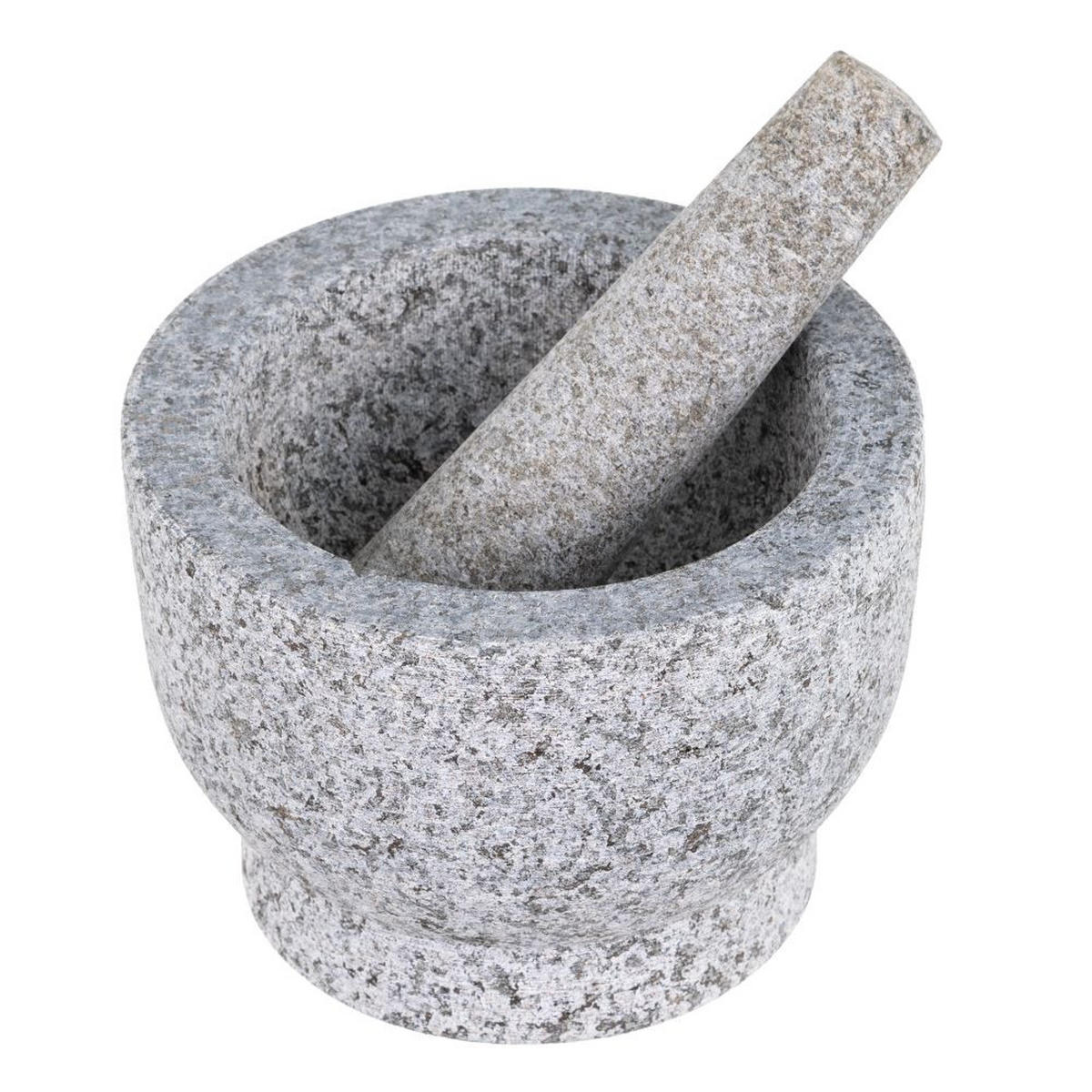 GRANITMÖRSER mit Stößel Maße: ca. Ø 15 x H 10cm - Transparent, Stein (15/15cm)