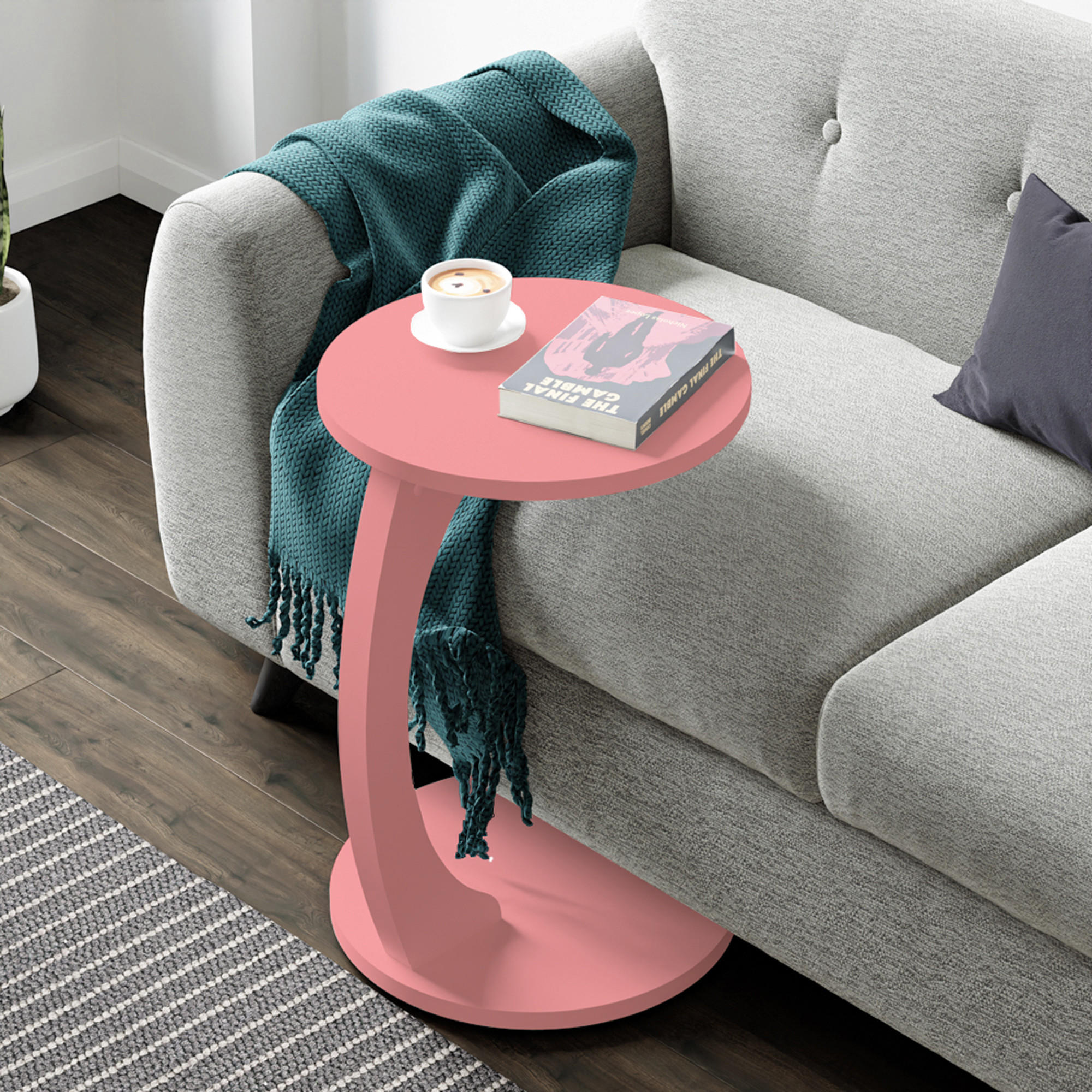 BEISTELLTISCH Holeby - Pink, Holzwerkstoff (38/38/56cm) - [en.casa]