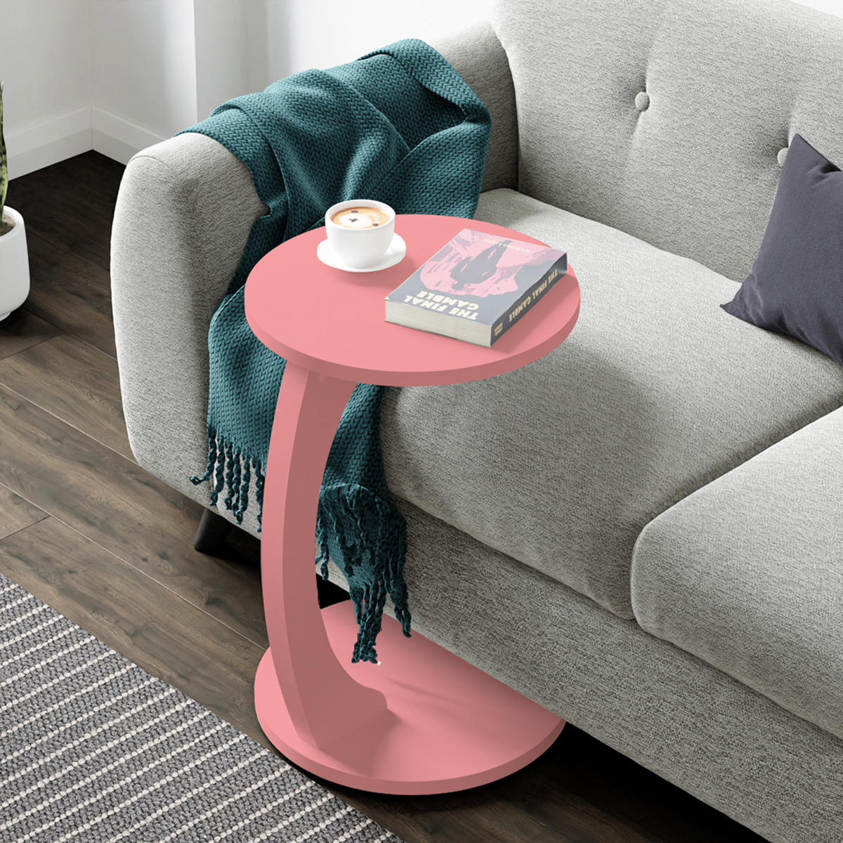 BEISTELLTISCH Holeby - Pink, Holzwerkstoff (38/38/56cm) - [en.casa]
