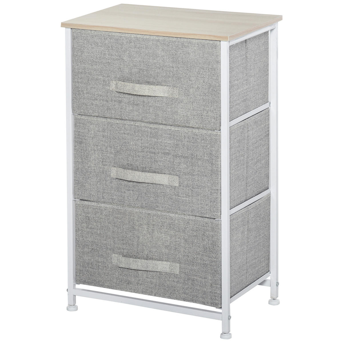 KOMMODE DE-12474 3 Schubladen 45/30/71 cm Grau - Grau, Holzwerkstoff (45/71/30cm) - ComfortXL