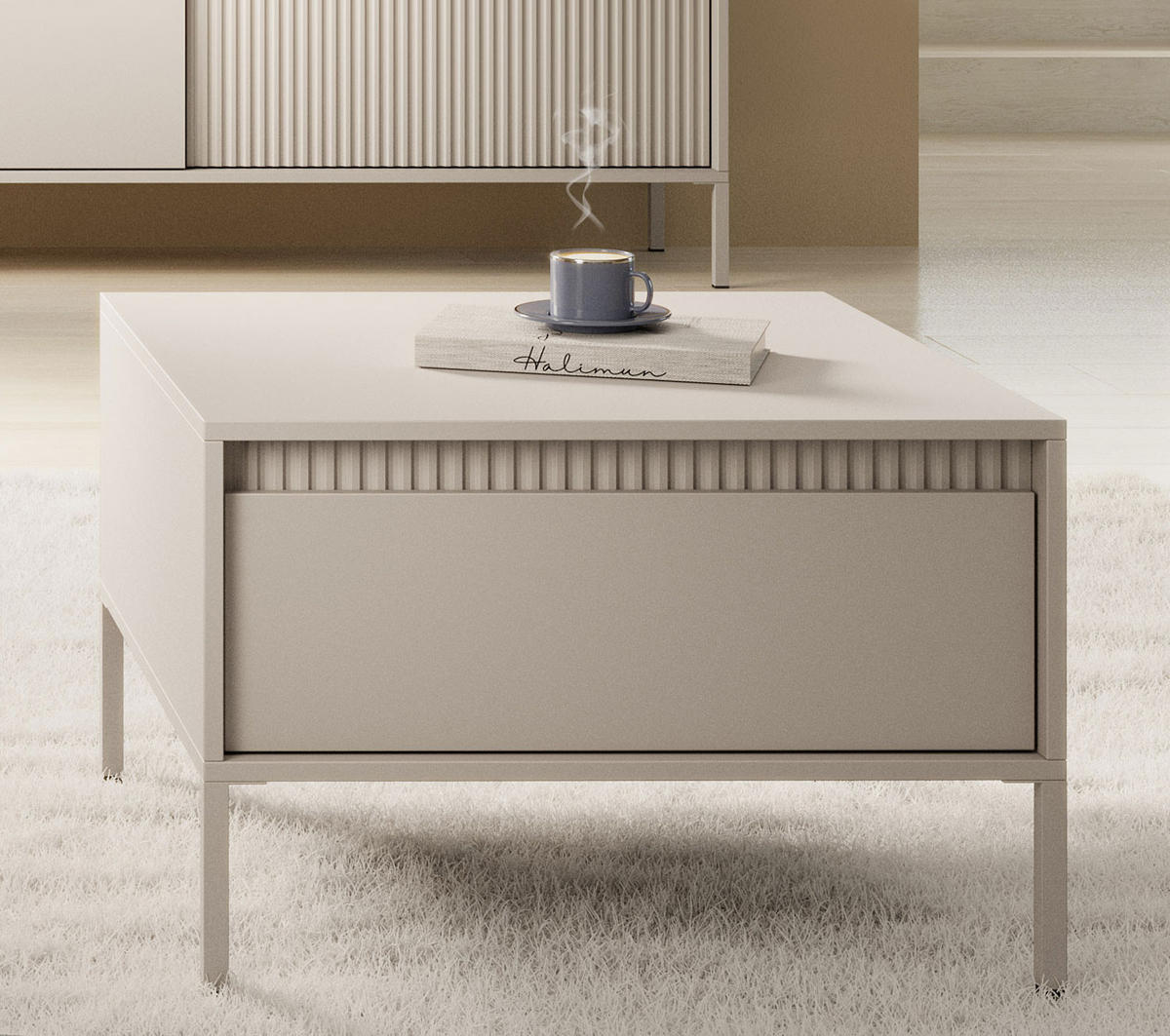 COUCHTISCH Senso beige 68 / 68 / 49cm - Beige, Holz/Holzwerkstoff (68/68/49cm) - Feldmann-Wohnen