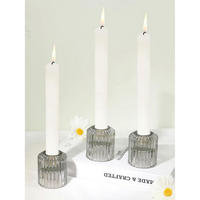 KERZENHALTER 3-teiliges Set Glas Grau - Grau, Glas (5/5/6cm)