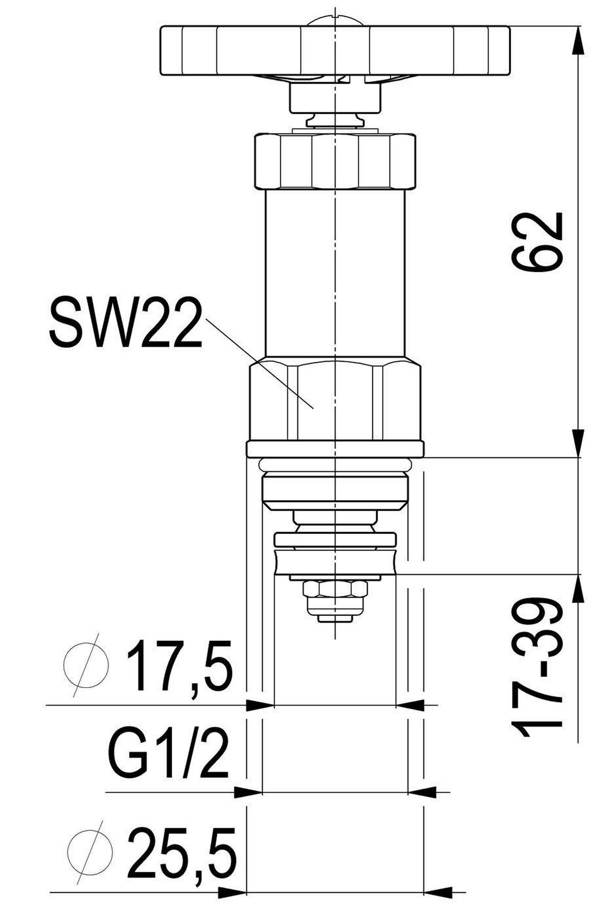 FETTKAMMER-OT F.FREISTROMVENT. DIN3502,N.ST.SP.,DN15,1/2",EPDM - Schwarz, Metall (10/18/30cm) - Schlösser Armaturen