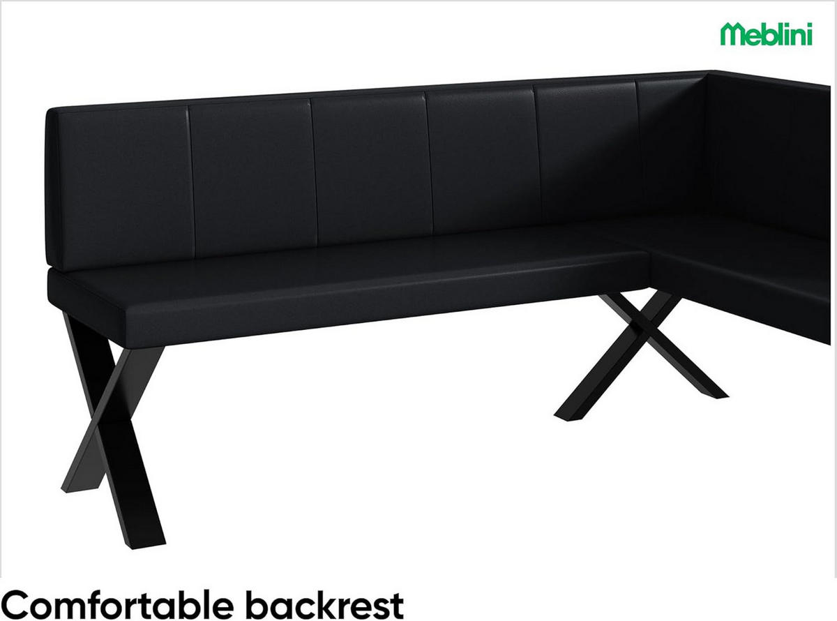ECKBANK PETER_X - Schwarz, Leder (128/168cm) - Meblini