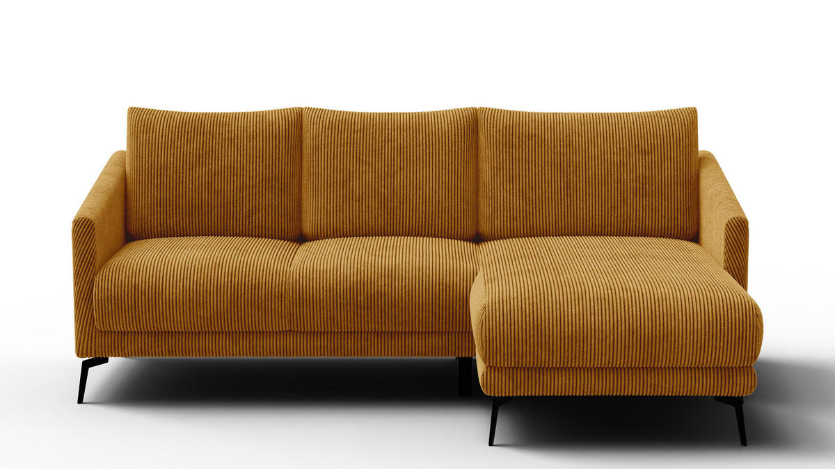 ECKSOFA VILT 3-Sitzer, safran - Gelb/Schwarz, Holzwerkstoff/Textil (221/156cm) - Courtois Laville