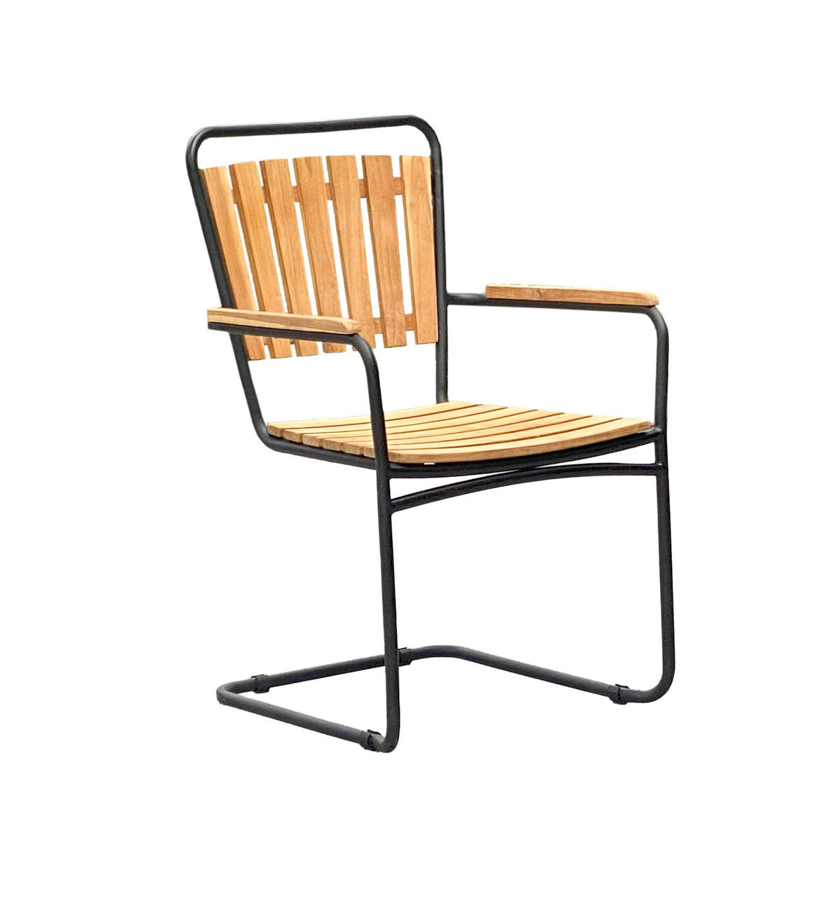 GARTENSTUHL 4er Set Heidi Freischwinger - Schwarz, Holz (58/90/55cm) - DELUKE