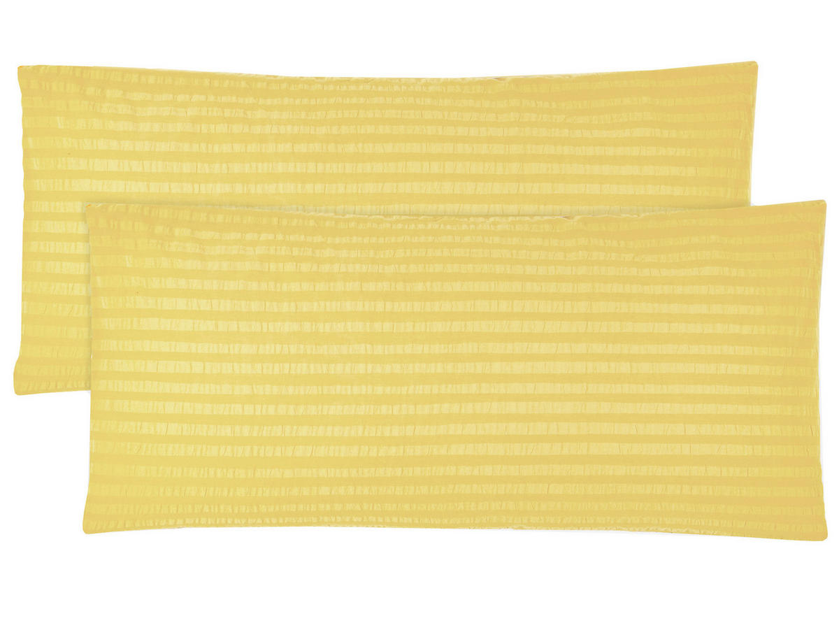 KISSENBEZUG, 2er-Set, 40x80 cm, 100% Baumwolle, Gelb - Goldfarben, Textil (40/80cm) - Zollner