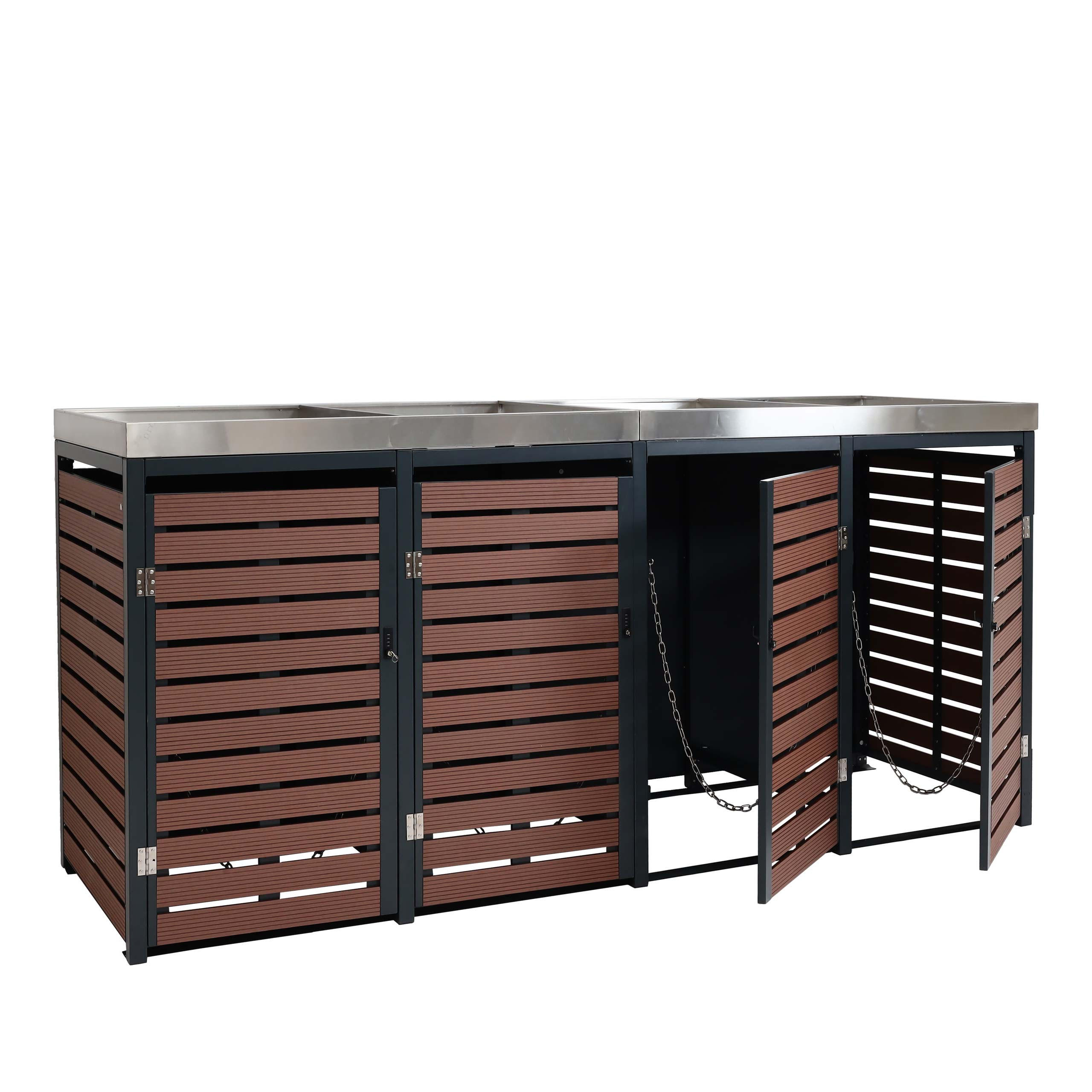 Proregal Mülltonnenbox Braun 265x124x84 cm