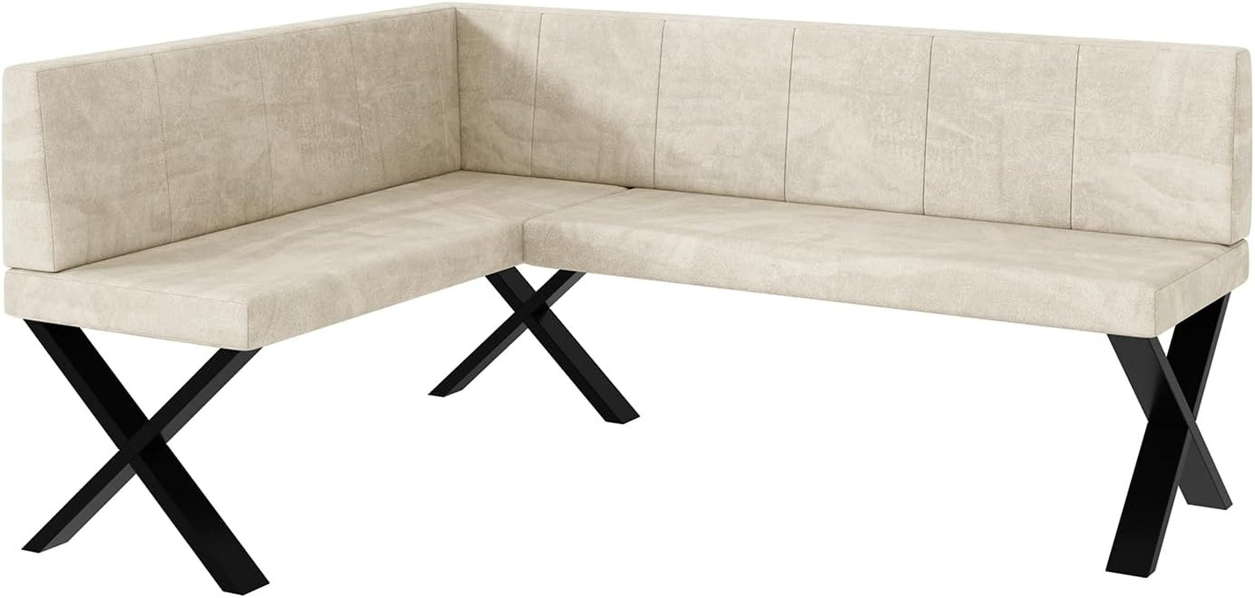 ECKBANK PETER_X - Creme, Textil (128/168cm) - Meblini