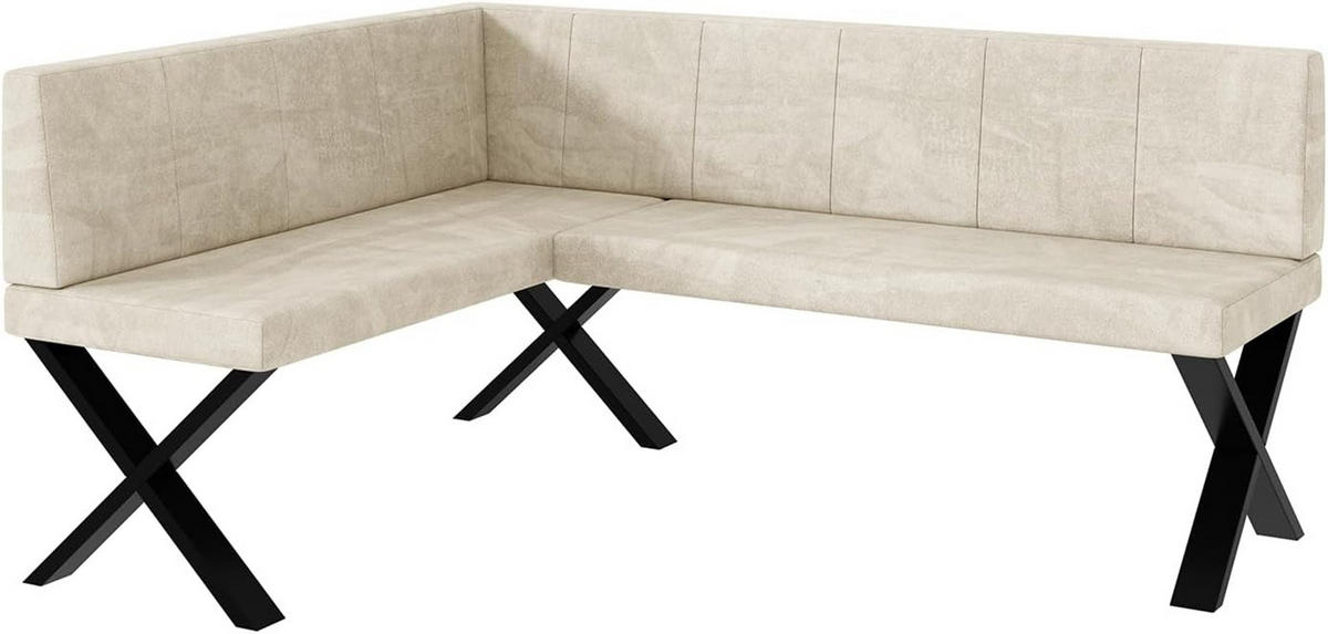 ECKBANK PETER_X - Creme, Textil (128/168cm) - Meblini