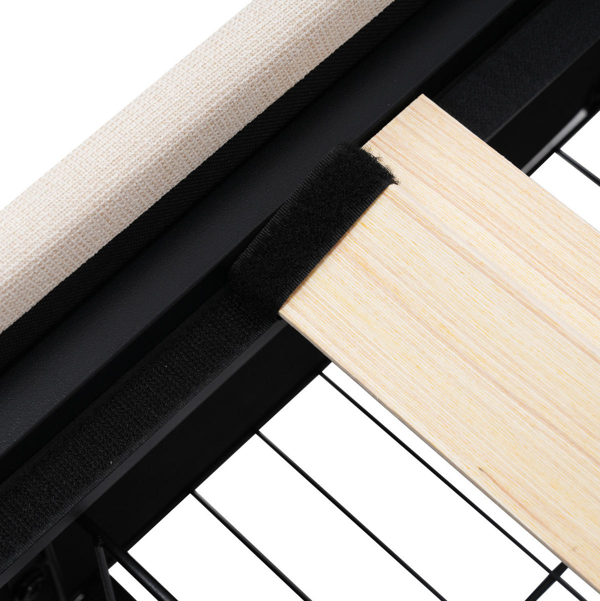 POLSTERBETT 160/200 cm mit LED-Beleuchtung, 4 Schubladen und verstellbarem Kopfteil - Beige, Holz (160/200cm) - BEAOK