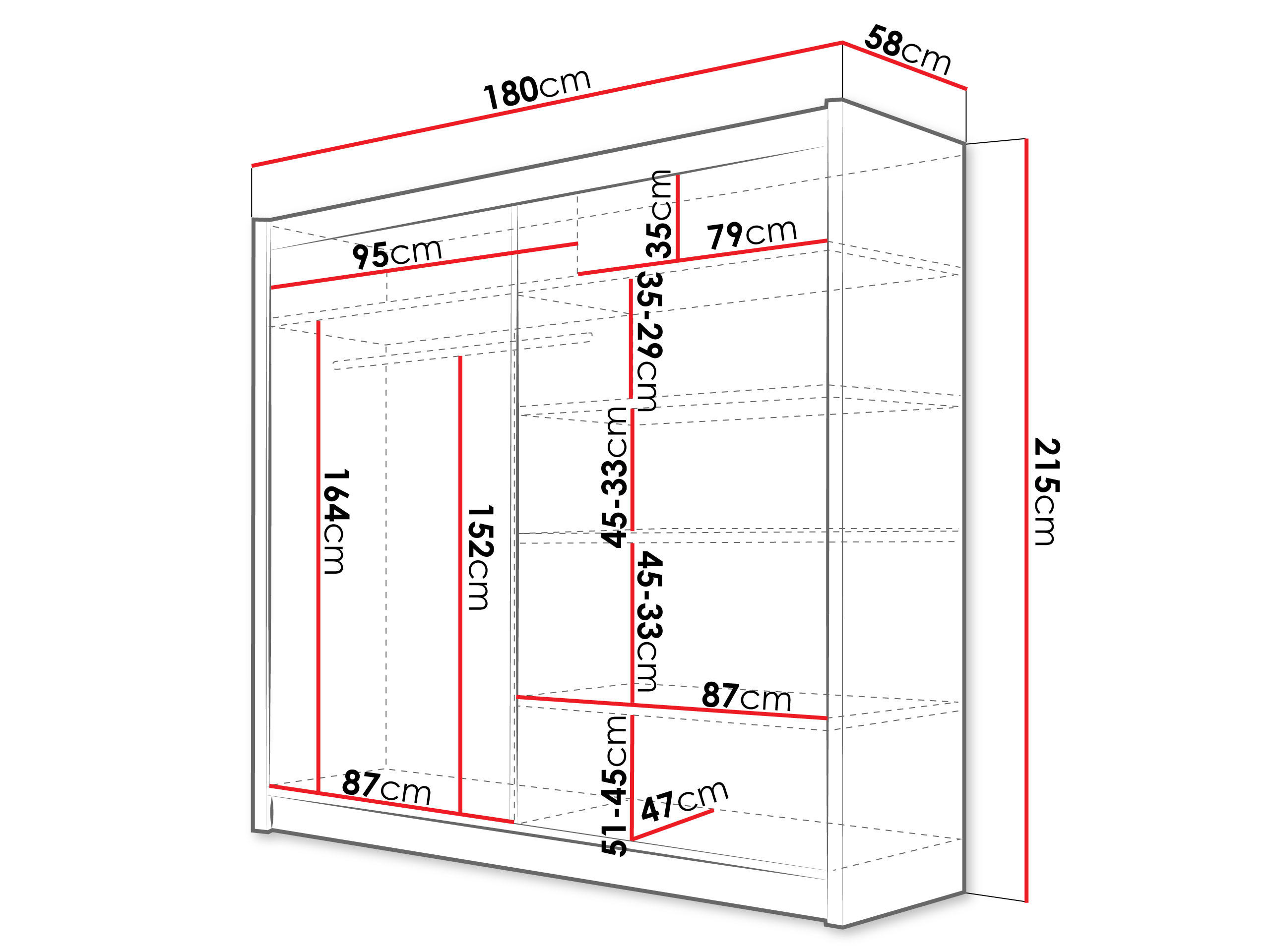 Thumbnail - Mirjan24 Kleiderschrank, Weiß, Kunststoff, Rechteckig, 180x215x58 cm, Schlafzimmer, Kleiderschränke