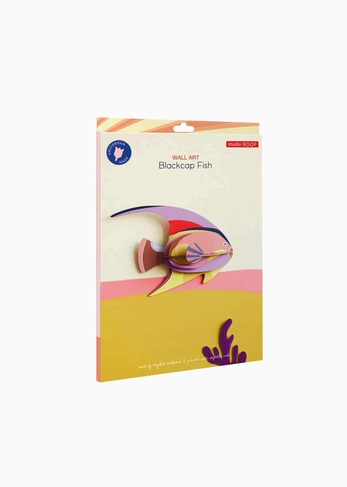 WANDDEKO Abstrakter Fisch 7/16.5 cm - Multicolor, Wellpappe (7/16.5/21cm) - KUNSTLOFT