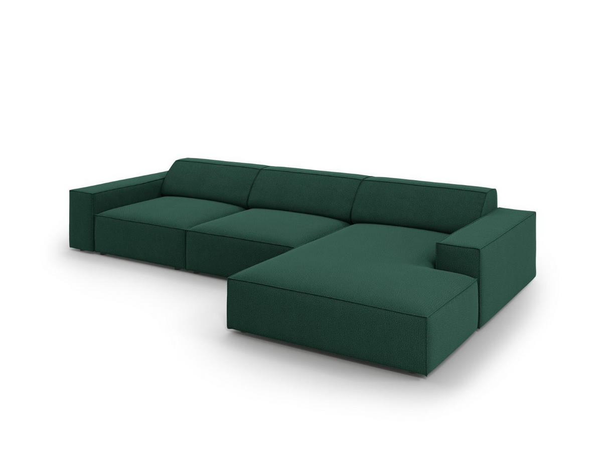 ECKSOFA rechts Jodie aus strukturiertem Stoff grün 4 Sitzplätze - Grün, Textil (166/284cm) - Micadoni