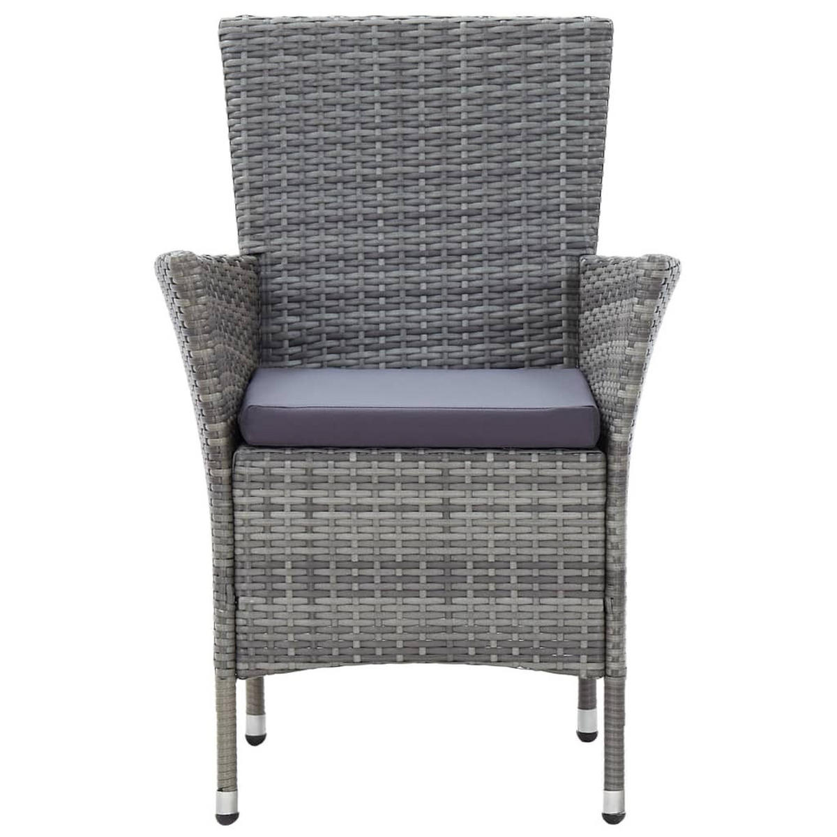GARTEN-ESSGRUPPE 9-teilig Mit Auflagen Poly Rattan Grau - Grau, Kunststoff/Textil - vidaXL
