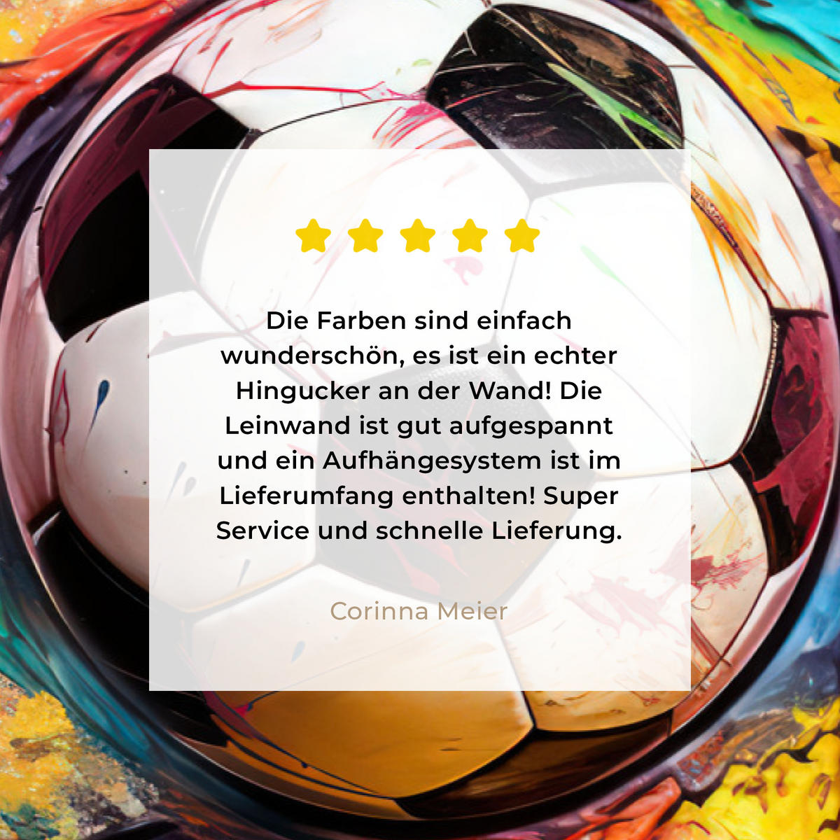 LEINWANDBILD Fußball - Farbe - Farben - Schwarz - Weiß Groß 140x90 cm - Weiß, Textil (140/90cm) - MuchoWow