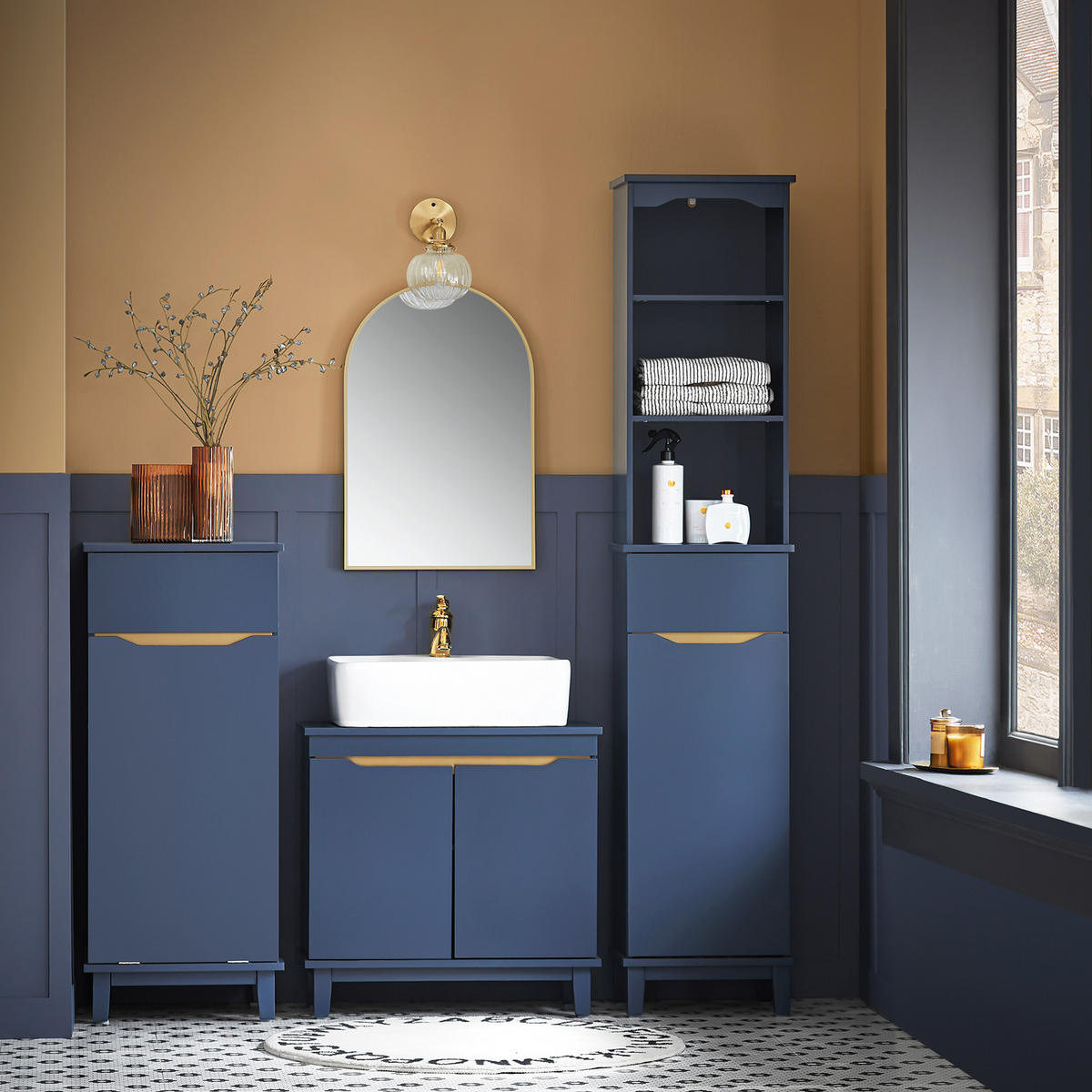HOCHSCHRANK Blau - Blau, Holz/Holzwerkstoff (35/170/30cm) - SoBuy