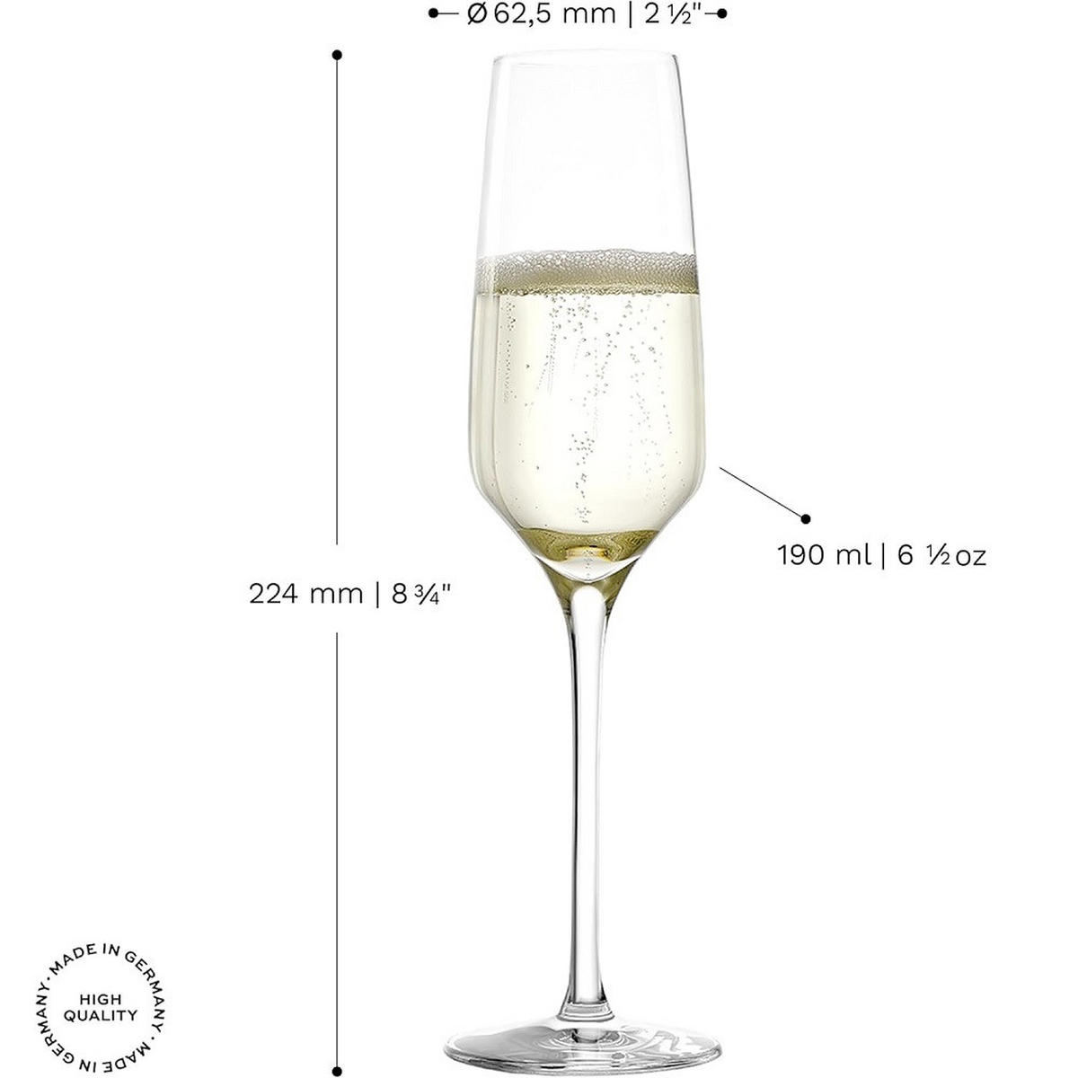 SEKTKELCH Experience 188 ml 6er Set - Transparent, Glas (0.188L) - Stölzle