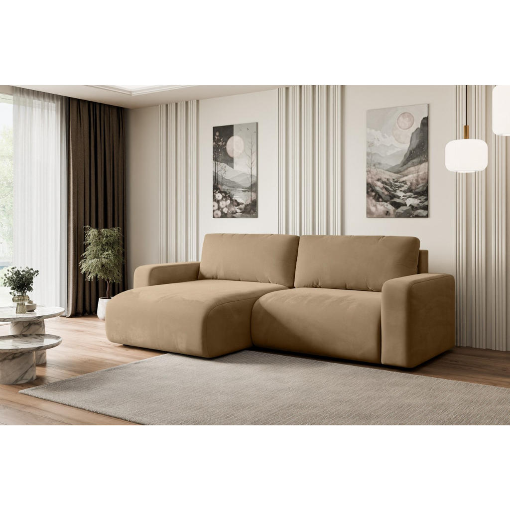 Thumbnail - Altdecor Ecksofa, Beige, Braun, Textil, 4-Sitzer, L-Form, 247x143 cm, Wohnzimmer, Sofas & Couches, Wohnlandschaften, Eck...