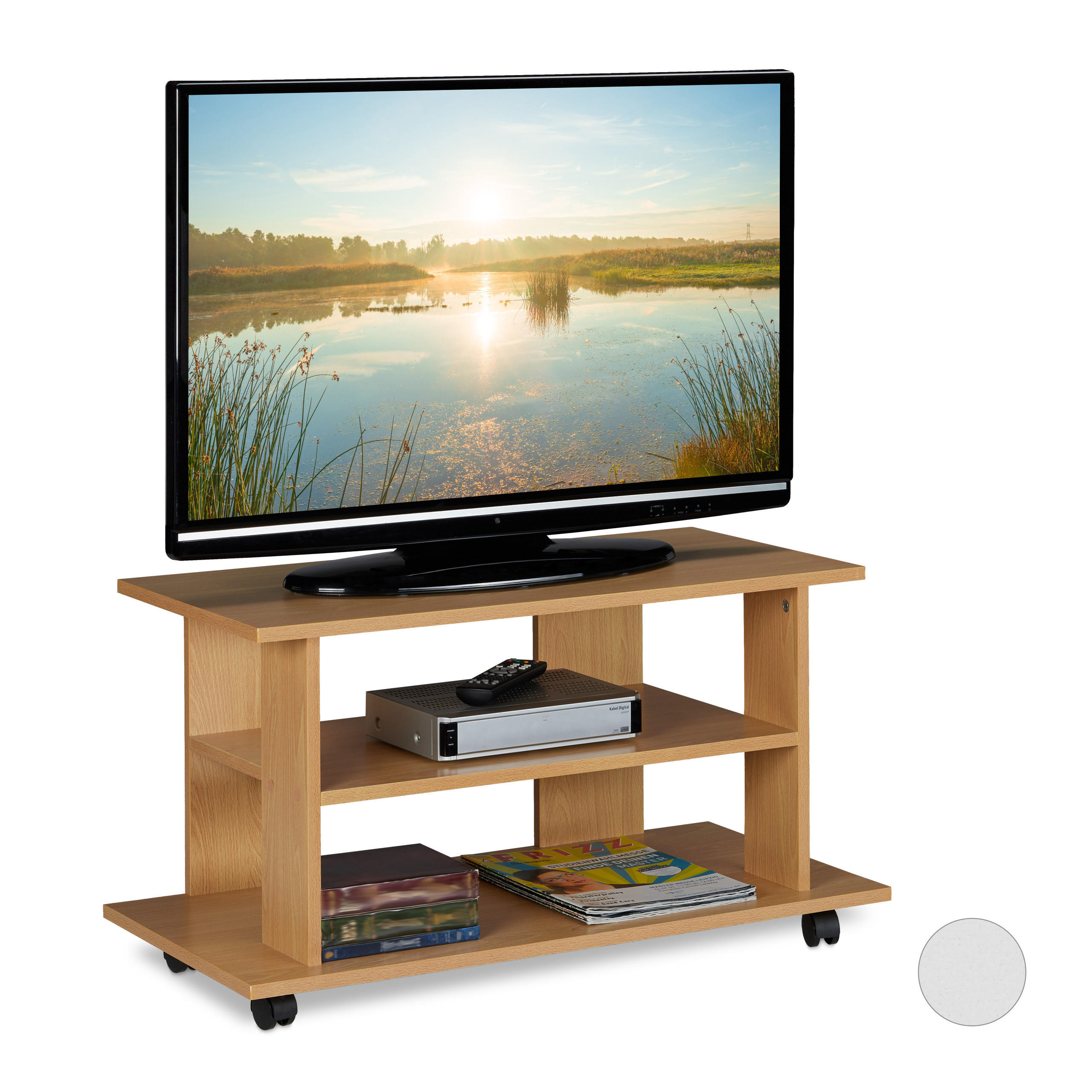 Relaxdays Tv-Board Hellbraun 80x45x40 cm