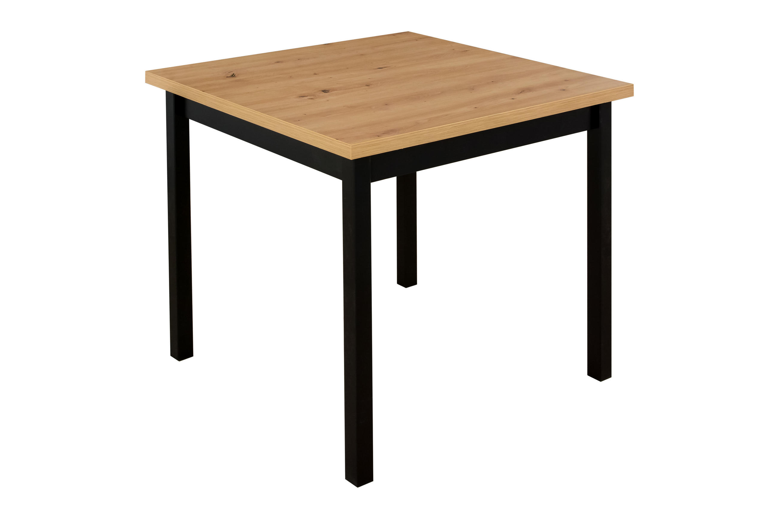 ESSTISCH Max 9, 80/80 cm, artisan - Schwarz/Eiche Artisan, Holz (80/80/78cm) - Leaf Design