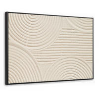 LEINWAND Bilder mit Rahmen - Muster - Abstrakt - Weiß - 90x60 - Beige, Textil (90/60cm) - MuchoWow