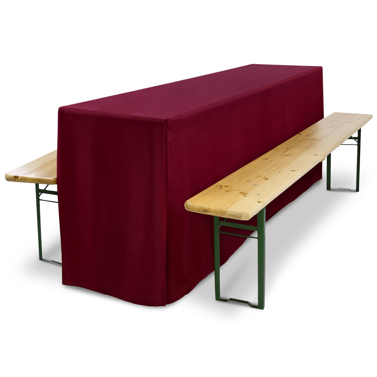 BIERTISCHHUSSE Premium L 50 cm Bordeaux 3tlg - Bordeaux, Kunststoff/Textil (50/220cm) - Beautissu 