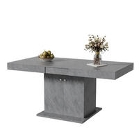 ESSTISCH 140-180x80x76 cm in Grau aus Spanplatte mit automatischer Teleskop-Erweiterung und Stauraum - Grau, Holzwerkstoff (80/180/76cm) - Modfu