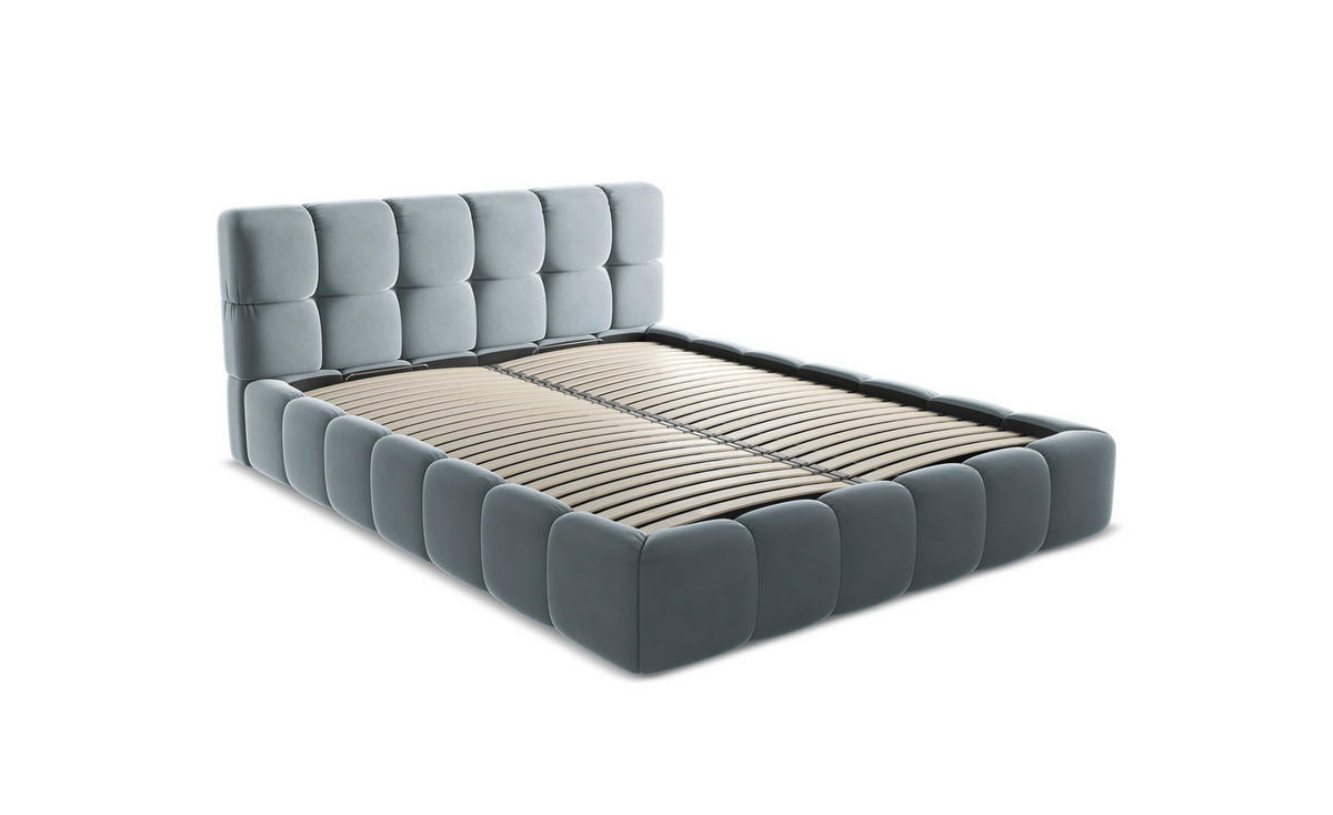 POLSTERBETT mit Bettkasten und Lattenrost 180x225 Creme - Perlmutt/Creme, Kunststoff/Textil (140/200cm) - Makamii