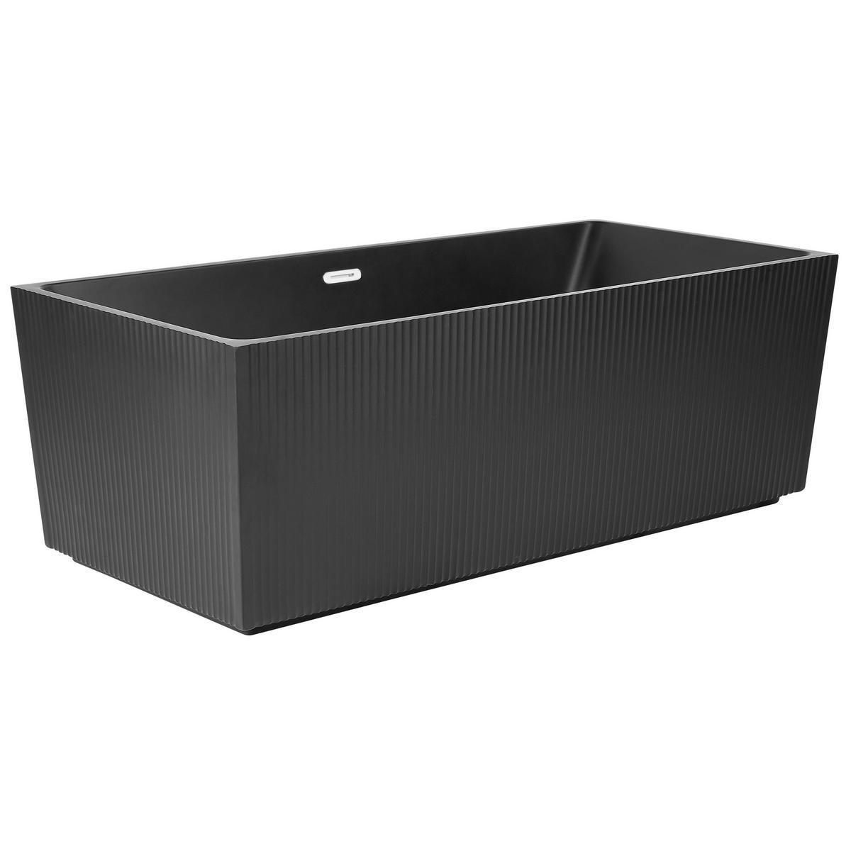 FREISTEHENDE BADEWANNE 80x170x60 cm schwarz Gocta - Schwarz, Kunststoff (80/60/170cm) - Beliani