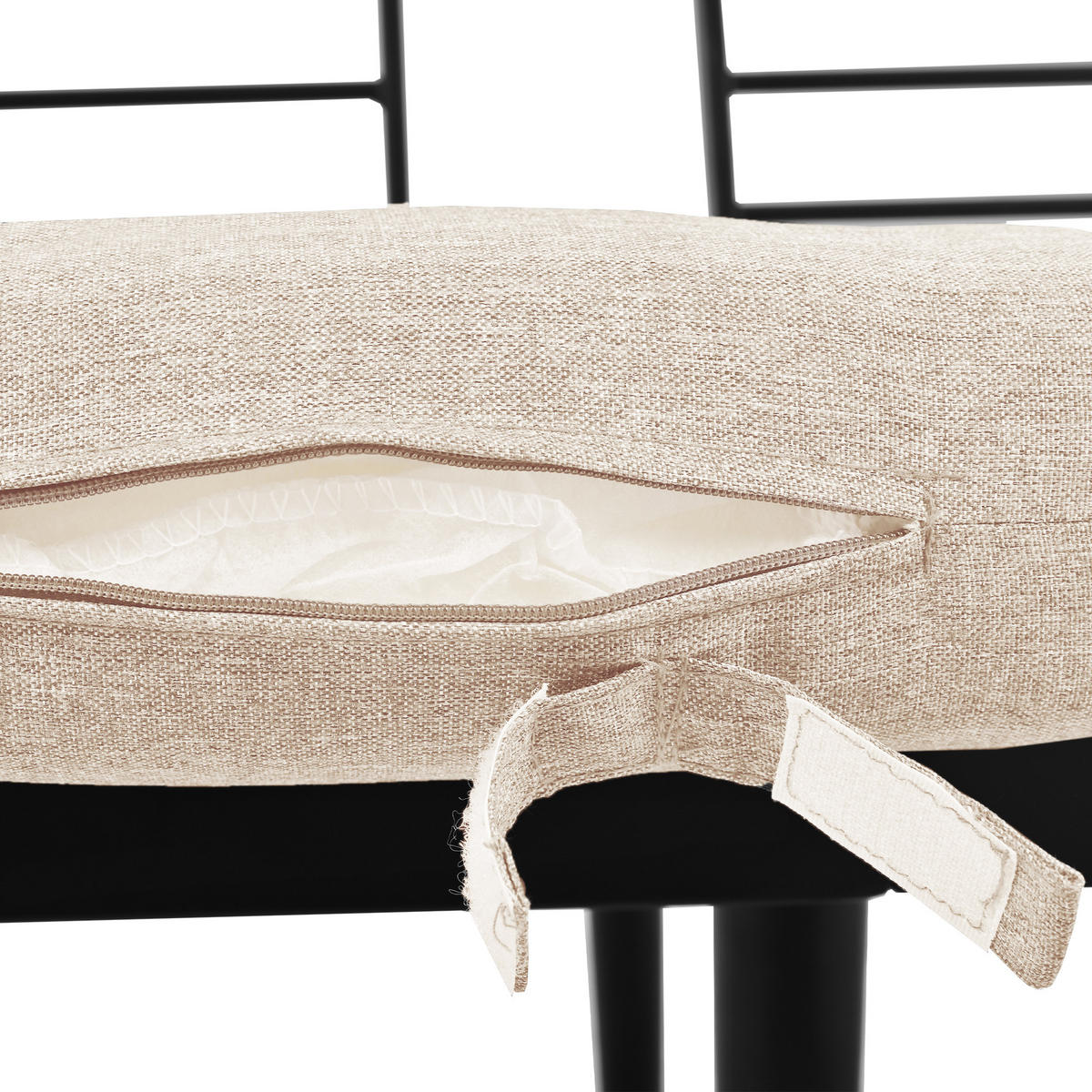 GARTENLOUNGE-SET Gartenmöbel set für 5-6 Personen Essgruppe 6-tlg Indoor/Outdoor - Beige/Naturfarben, Holzwerkstoff/Textil - STILVORA