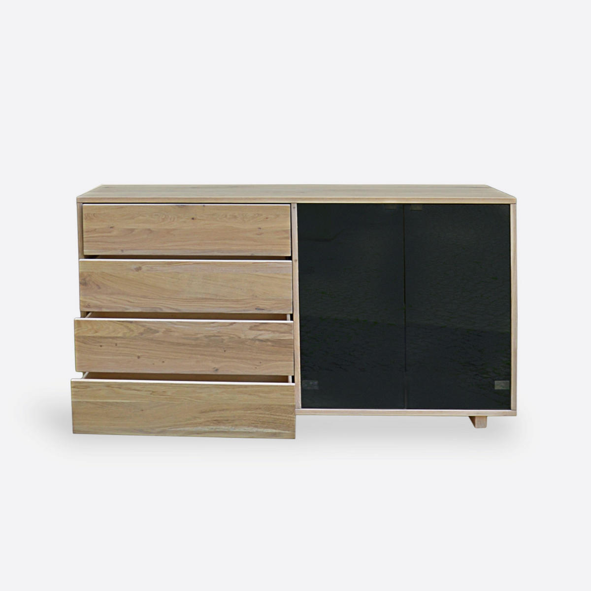 KOMMODE mit Schubladen aus Eichenholz BERGEN I - Eichefarben, Holz (150/80/45cm) - Rawood Furniture