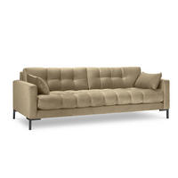 SOFA Mamaia aus Samt beige 4 Sitzplätze - Beige, Textil (92/75/217cm) - Micadoni