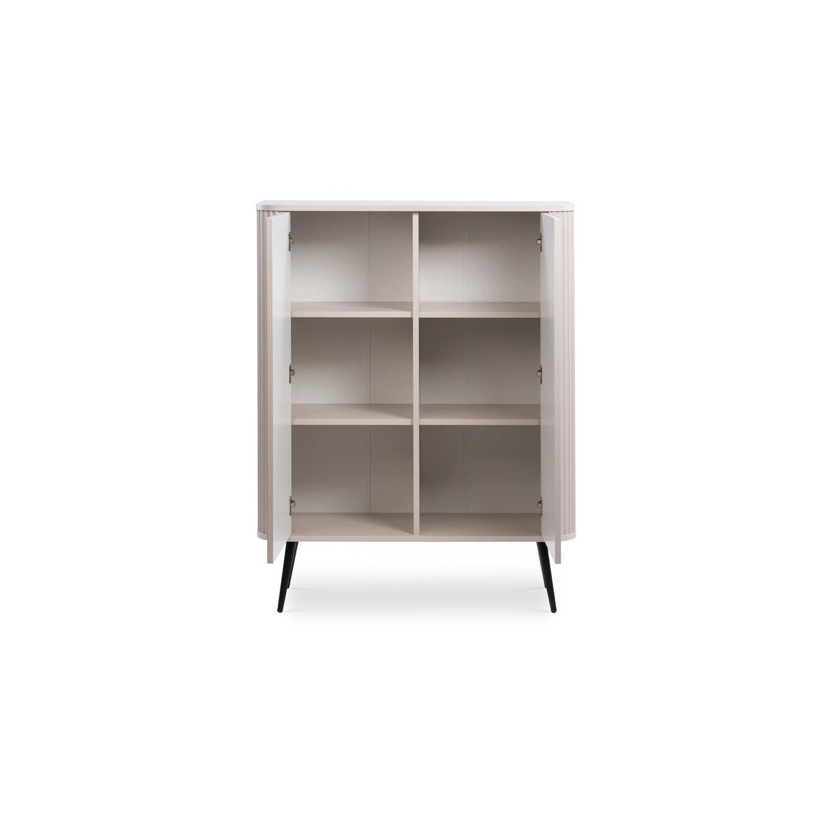 KOMMODE Eva Kaschmir, Beine Golden - Hellgrau, Holzwerkstoff (103/129/39cm) - Pillovely