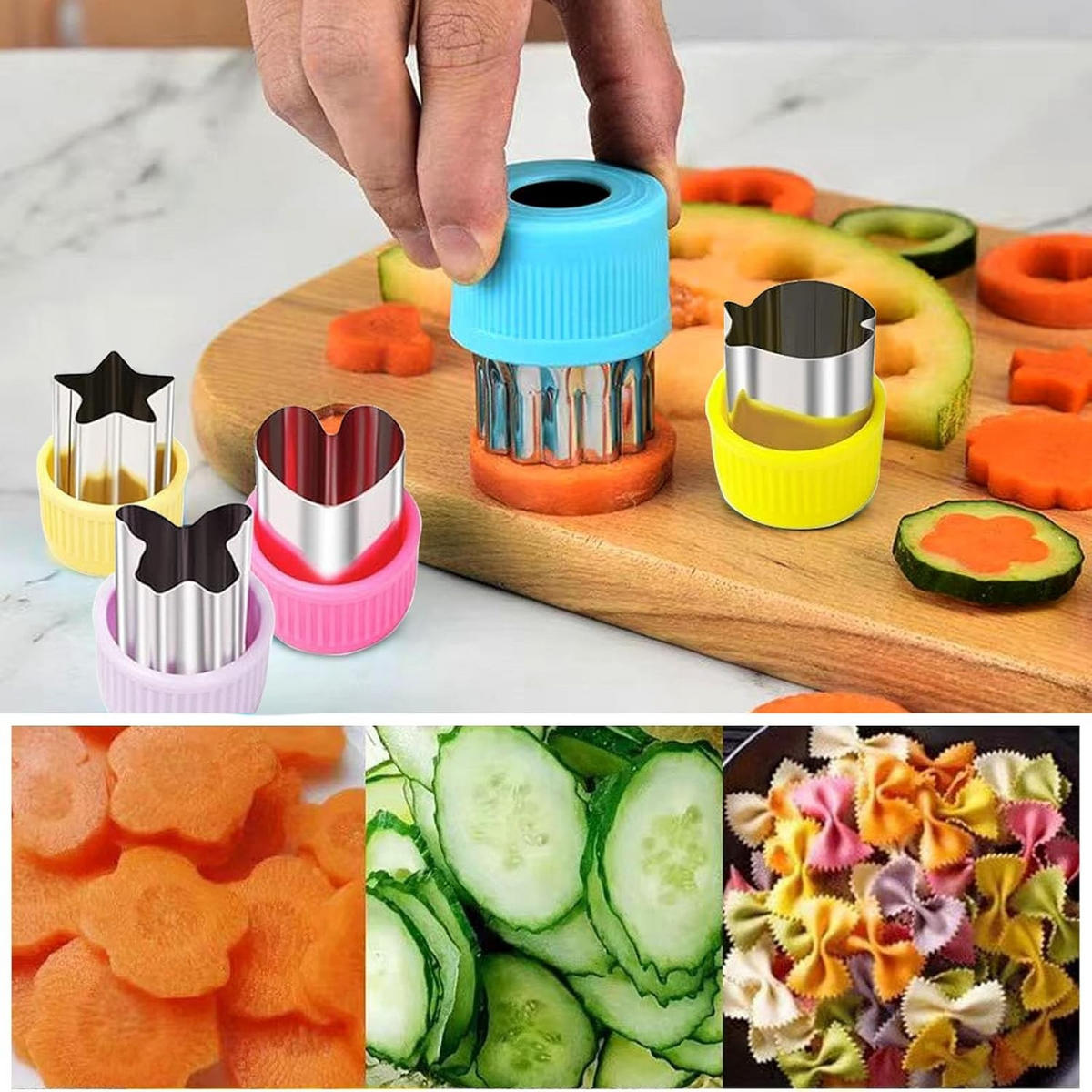 KINDERKÜCHE 27 Stück Ausstecher, Sandwich Formen, Bento Zubehör - Pastellgrün, Kunststoff (3/6/3cm) - Authentics