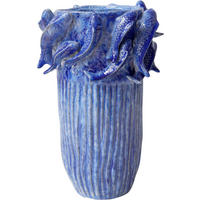 VASENTOPF fishery blau mit Fischmotiv - Blau, Keramik (33.5cm) - FURNARO