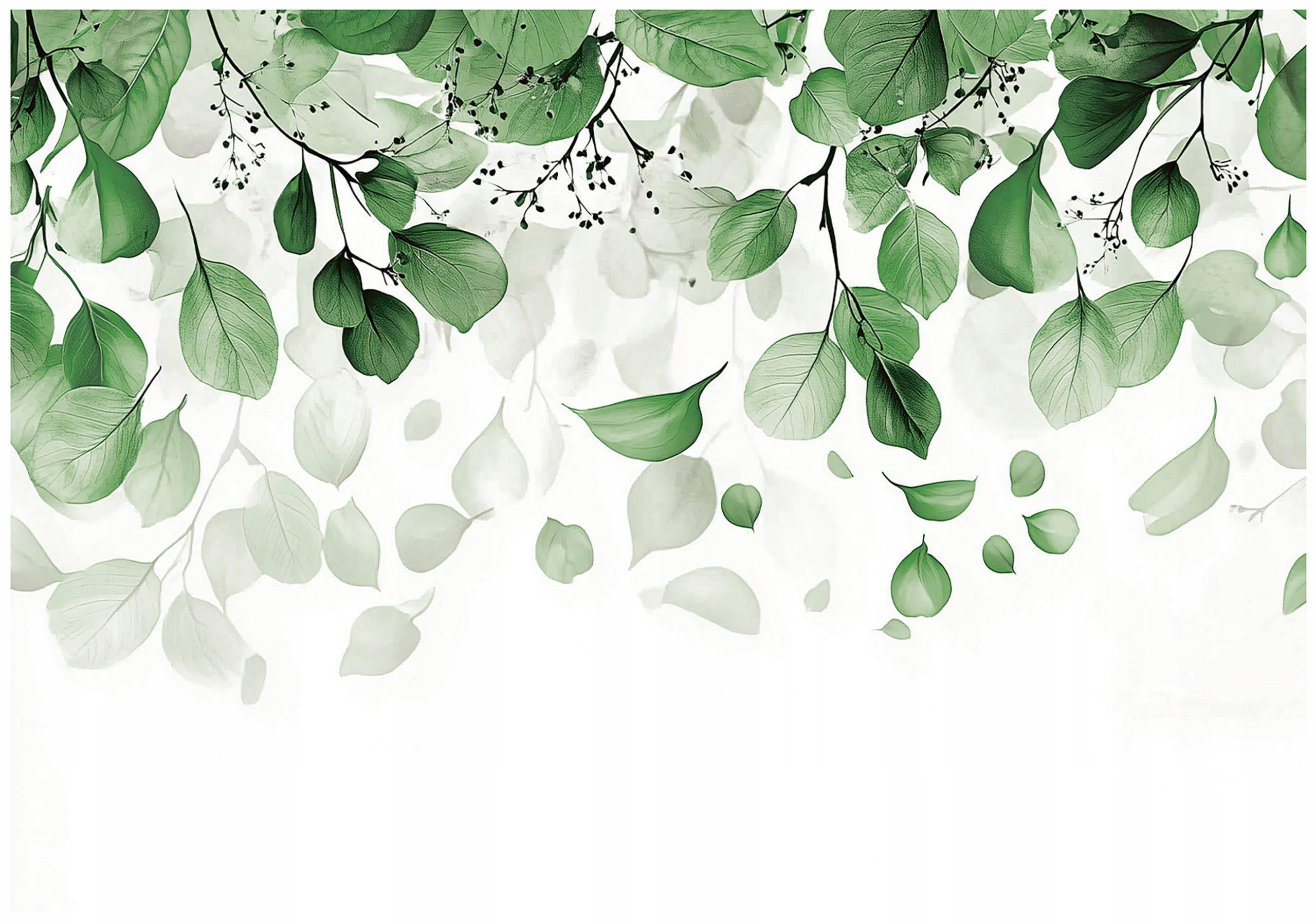 FOTOTAPETE Blätter Grün Natur Vlies Tapete Wohnzimmer Schlafzimmer 350x250 - Grün, Papier (350/250cm) - Wallarena