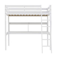 HOCHBETT STUDIO mit Schreibtisch Regal/ Hochbett 140x190 - Weiß - Weiß, Holz (140/190cm) - Weber Industries