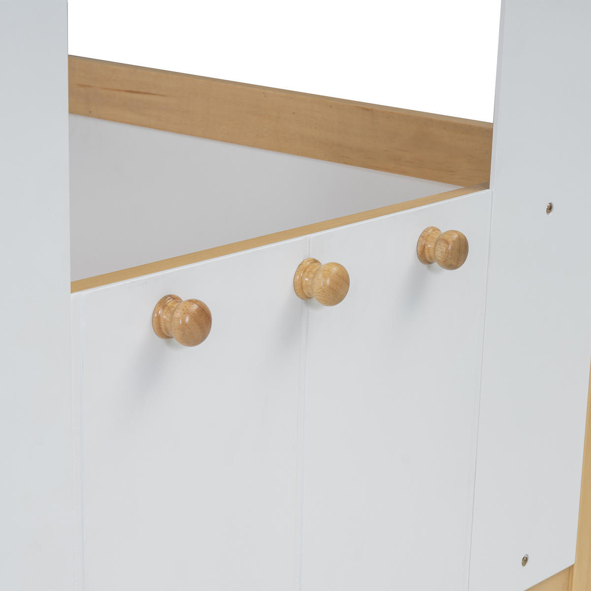KINDERBETT 90/200 cm in Weiß & Natur mit 4 Schubladen und Treppe - Weiß/Naturfarben, Holz/Holzwerkstoff (90/200cm) - CHICFURN