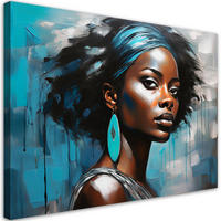 WANDBILD frau glamour blau - Blau, Textil (60/40cm) - Feeby